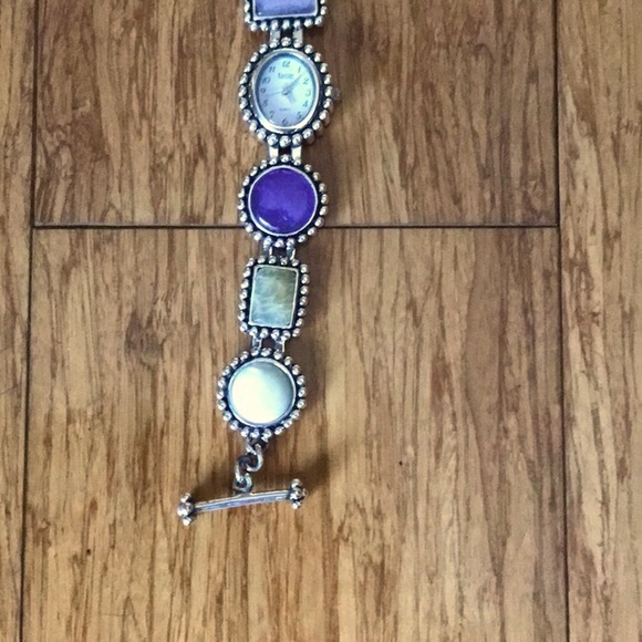 NIB Kristine Quartz Watch Multi Stone Toggle Bracelet main image 11